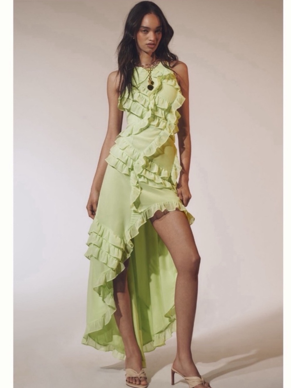 NWT Anthropologie Hutch Sleeveless Ruffle High-Low Dress
